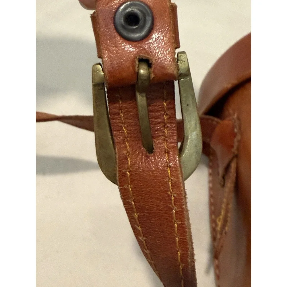 Vintage Genuine Leather Motorcycle/Bicycle Handlebar Saddlebag & Shoulder Strap